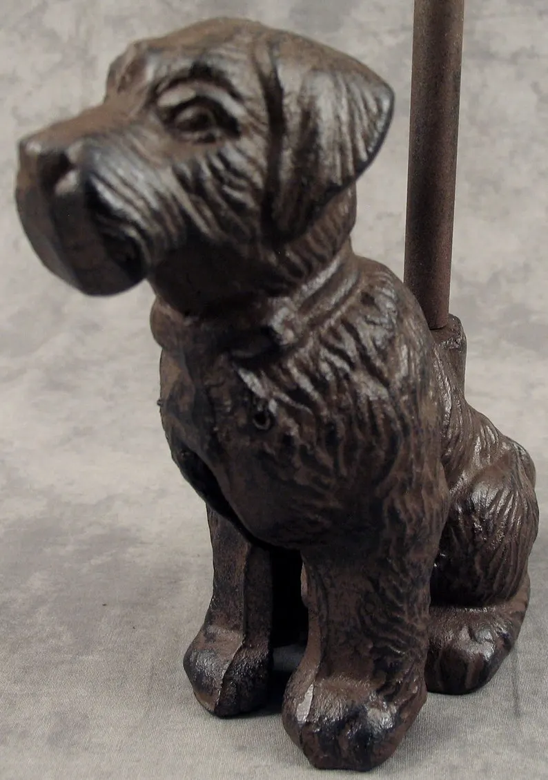 SITTING DOG Cast Iron DOOR PORTER DOORSTOP ~DECORATIVE CARRY HANDLE~