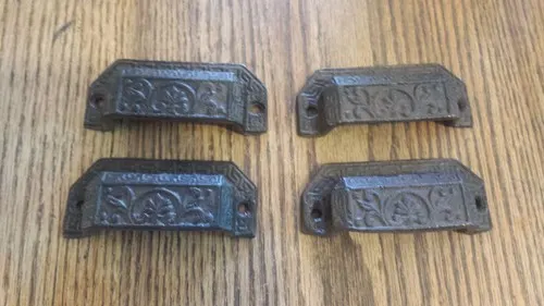 Set of 8 Replica Ornate  Index File   Handle Pull Cast Iron  Hardware Rustic