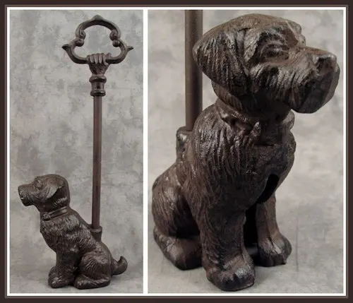 SITTING DOG Cast Iron DOOR PORTER DOORSTOP ~DECORATIVE CARRY HANDLE~