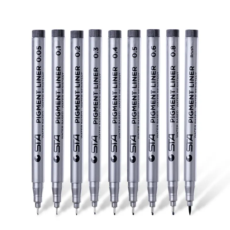 SET OF 16 Premium Micro-Line Ultra Fine Point Ink Pens Archival Ink