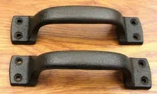 Set of 8 Replica Ornate  Index File   Handle Pull Cast Iron  Hardware Rustic